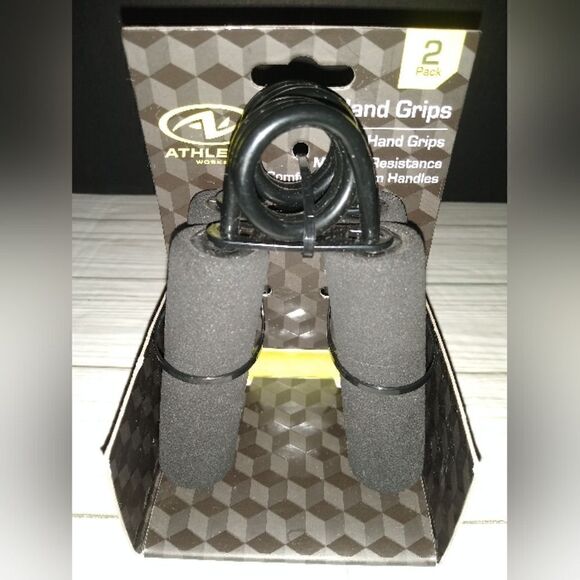 Athletic Works Black Hand Grips Medium Resistance Comfortable Foam Handles - Picture 6 of 9